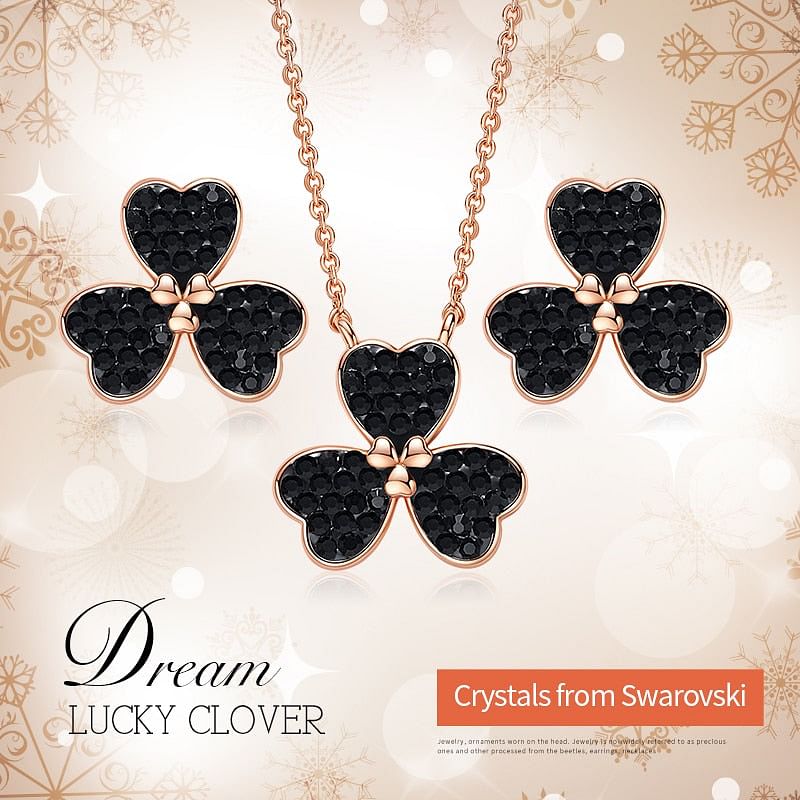Jewelry Set Lucky Clover Jewel Set | Swarovski® Crystal freeshipping - D' Charmz