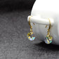 Round Crystal Drop Earrings - Earrings - Swarovski Crystal - Gold Plated - Crystal AB - Aurore Boreale