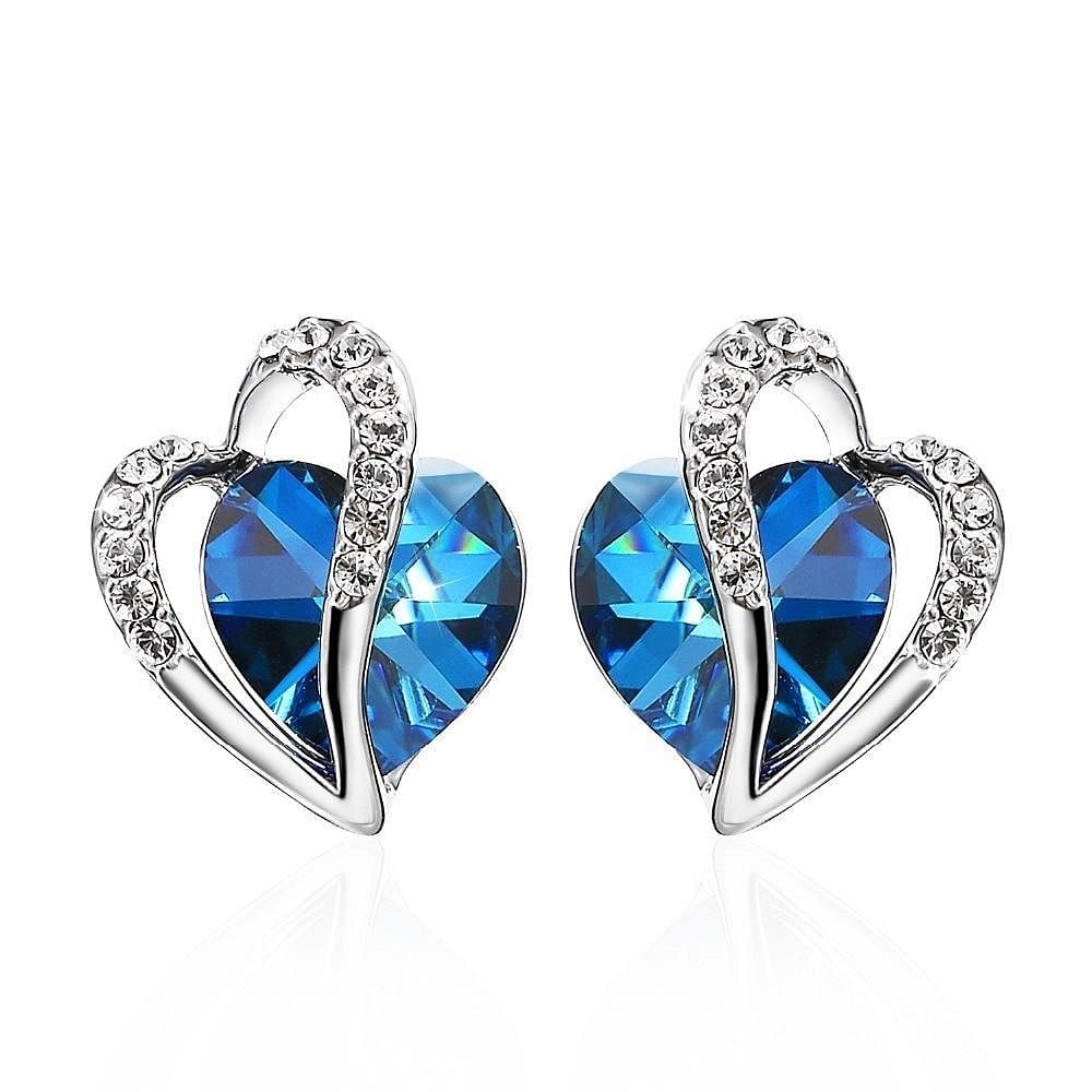 Sea of Love Earrings | 925 Silver - Earrings - Swarovski Crystal - Blue - Zircon - Sterling Silver