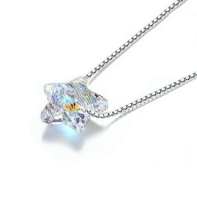 Star Charm Necklace | 925 Silver - Necklace - Swarovski Crystal