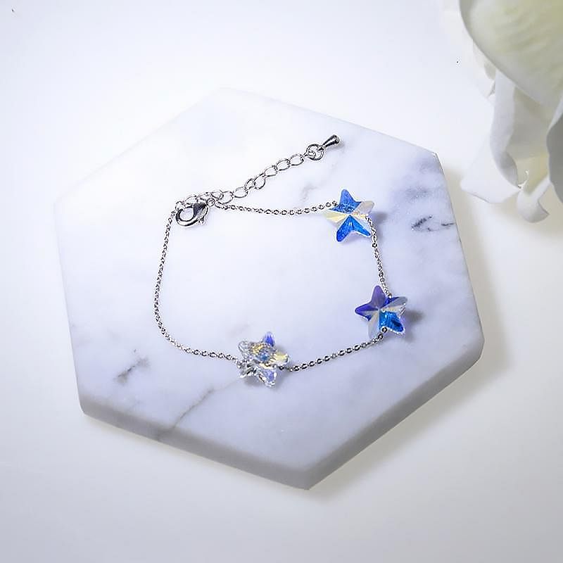 Star Charms Bracelet - Bracelet - Swarovski Crystal - Aurore Boreale - Crystal AB - Dazzling Elegant