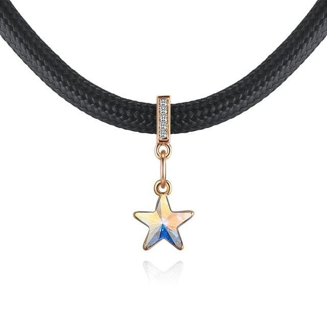 Star Choker - Aurore Boreale - Gold / 31CM add 5CM - Necklace - Choker Swarovski Crystal