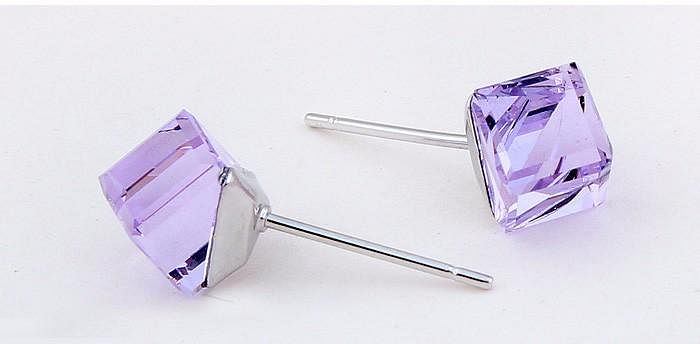 Sugar Cube Earrings - Tanzanite - Earrings - Swarovski Crystal