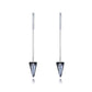 Triangle Long Drop Earrings - Earrings - Swarovski Crystal - Silver Shade