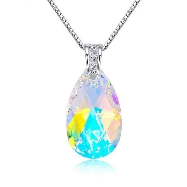 Water Drop Necklace - Aurore Boreale - Necklace - Swarovski Crystal